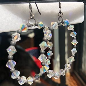 Sparkle hoop fashion earrings.